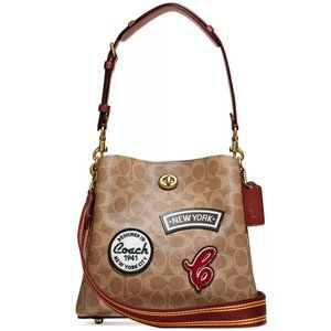 Coach Willow Signature Canvas Patches Bucket Bag